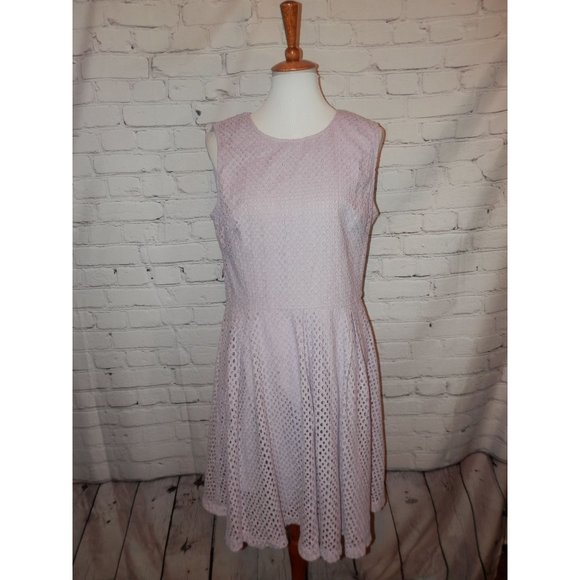 Betsey Johnson 14 Dress Purple Eyelet Cutouts Tank